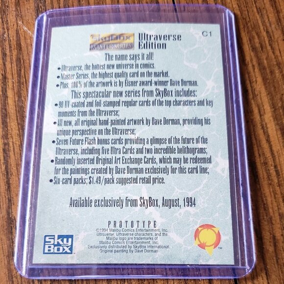 1995 SkyBox Master Series Ultraverse Edition Promo Card Prototype C1 SLUDGE - Picture 2 of 2